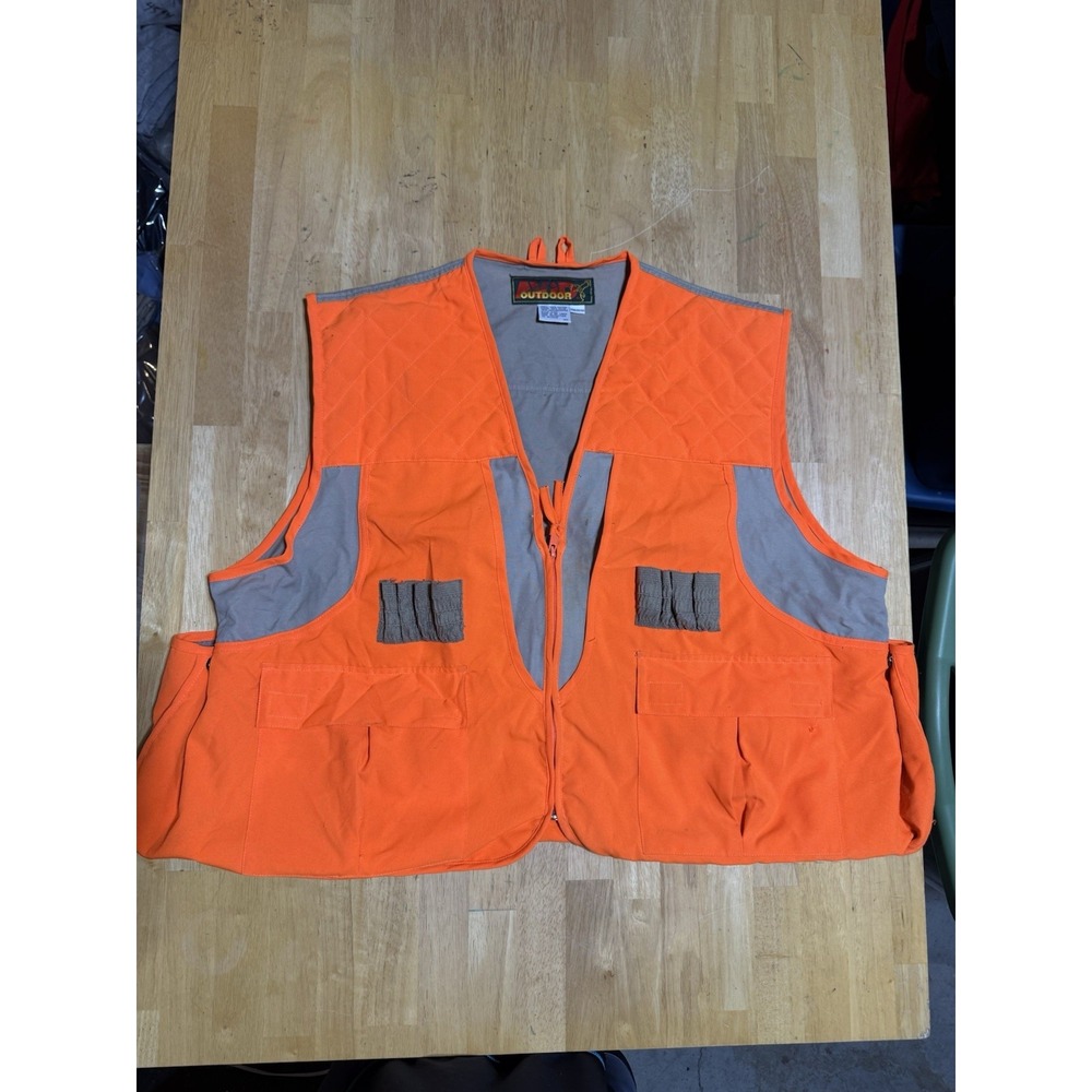 Vintage Avid Outdoor Hunting Vest XXL 50-52 Blaze Orange Upland Bird Game Pouch